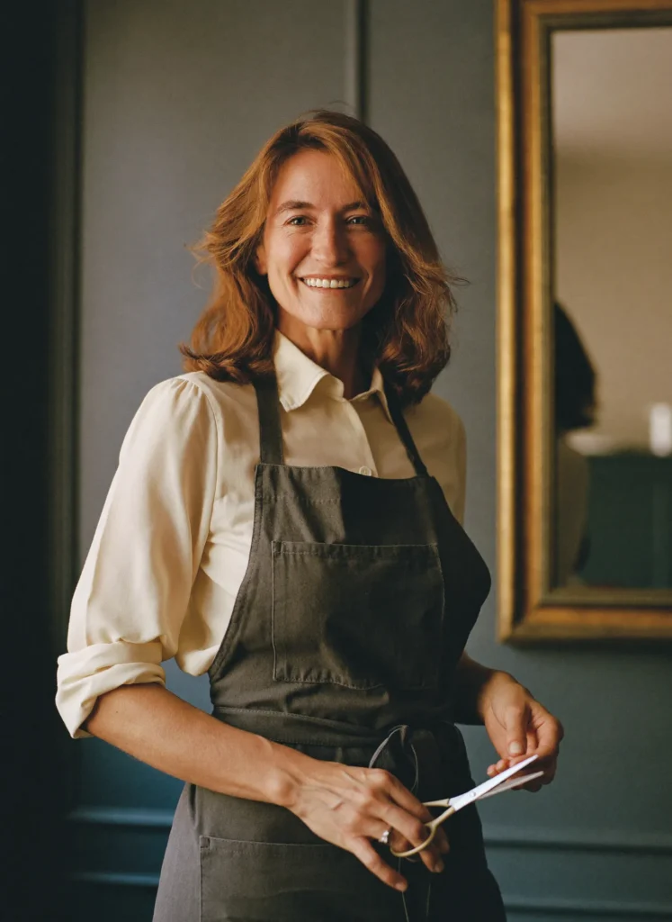 Portret van Marloes de Meester, eigenaresse en meesterkapper