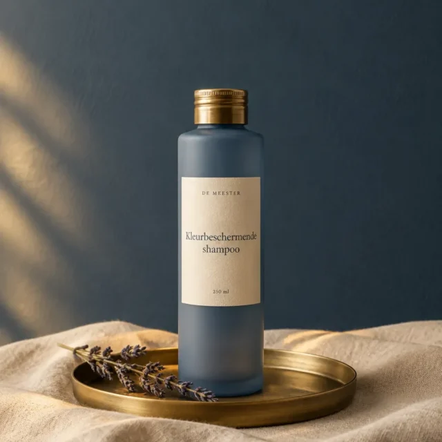 Kleurbeschermende shampoo van De Meester in leistenen fles